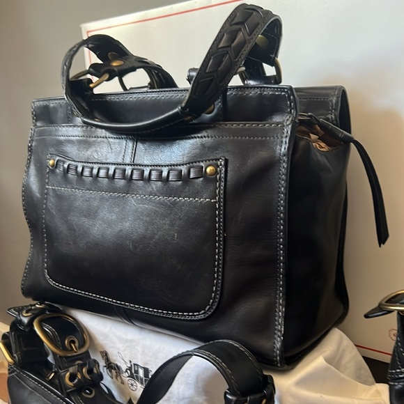 Coach Bleecker Black Leather Set - Shopper, Convertible Duffle, Demi Bag, Wallet - Picture 9 of 15